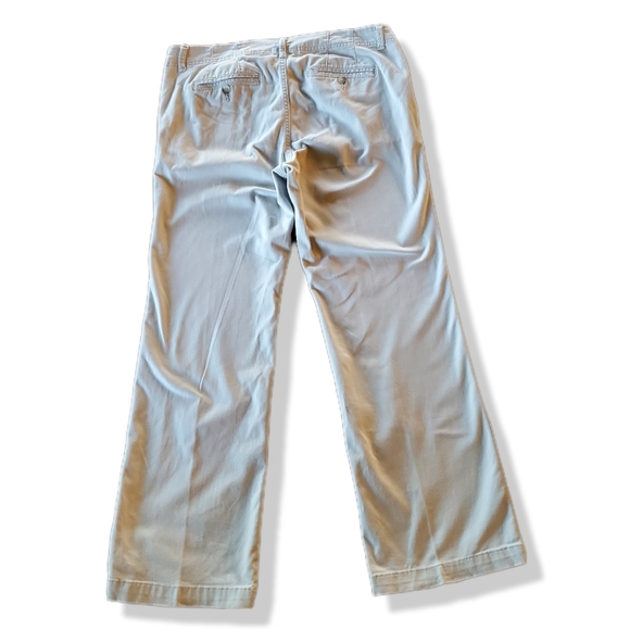 Womens GAP Light Gray Straight Leg Business Dress Khaki Pants Size 12 27" inseam - Picture 2 of 5